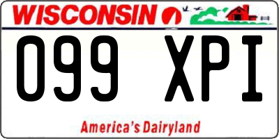 WI license plate 099XPI