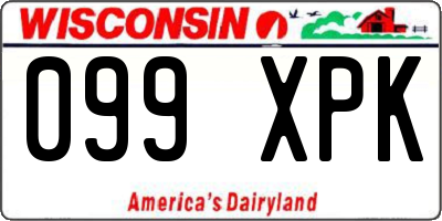 WI license plate 099XPK