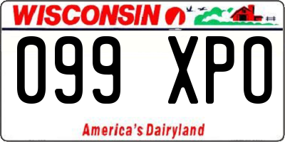 WI license plate 099XPO