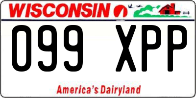 WI license plate 099XPP