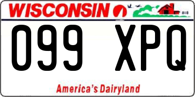 WI license plate 099XPQ