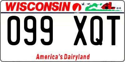 WI license plate 099XQT