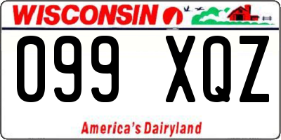 WI license plate 099XQZ
