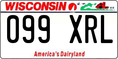 WI license plate 099XRL