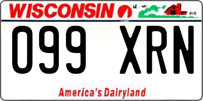 WI license plate 099XRN