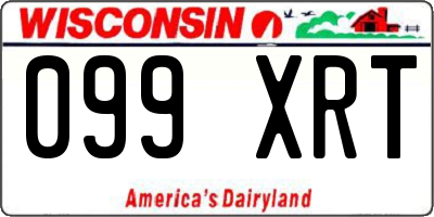 WI license plate 099XRT