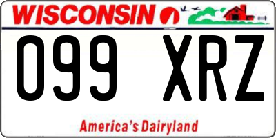 WI license plate 099XRZ