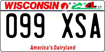 WI license plate 099XSA