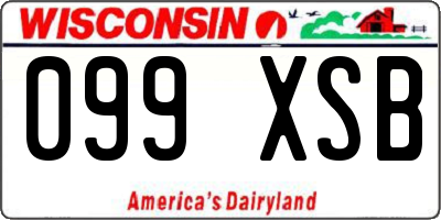 WI license plate 099XSB