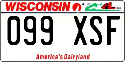 WI license plate 099XSF