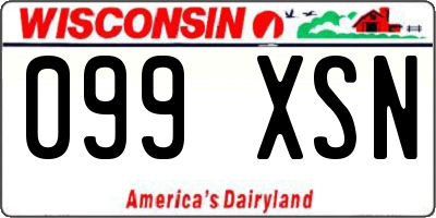 WI license plate 099XSN