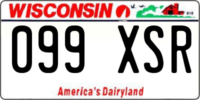 WI license plate 099XSR