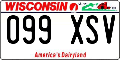 WI license plate 099XSV