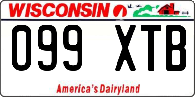 WI license plate 099XTB