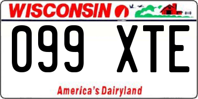 WI license plate 099XTE