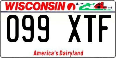 WI license plate 099XTF