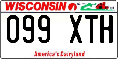 WI license plate 099XTH
