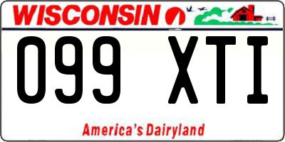 WI license plate 099XTI