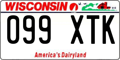 WI license plate 099XTK