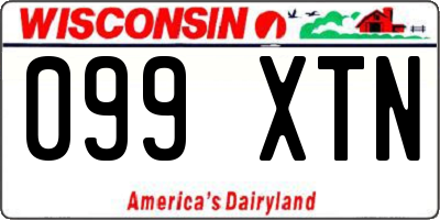 WI license plate 099XTN
