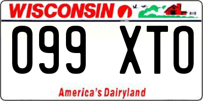 WI license plate 099XTO