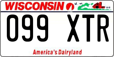 WI license plate 099XTR