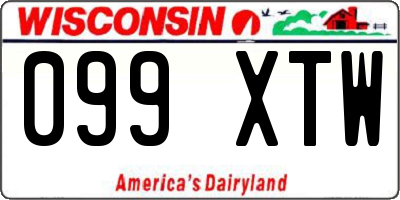 WI license plate 099XTW