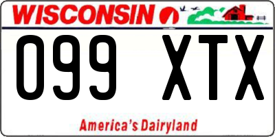 WI license plate 099XTX