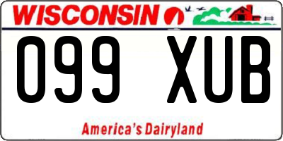 WI license plate 099XUB
