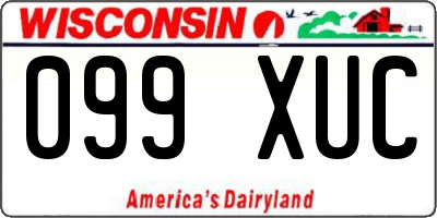 WI license plate 099XUC