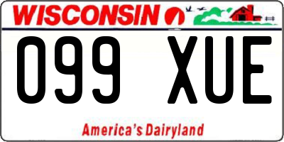 WI license plate 099XUE