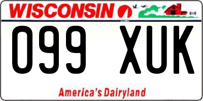 WI license plate 099XUK