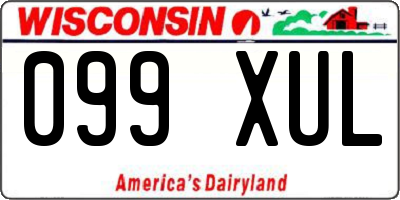 WI license plate 099XUL