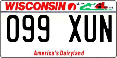 WI license plate 099XUN