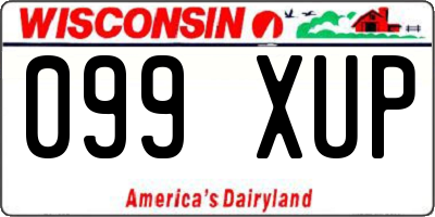 WI license plate 099XUP