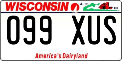 WI license plate 099XUS