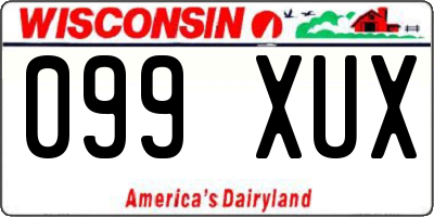 WI license plate 099XUX