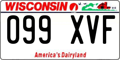 WI license plate 099XVF