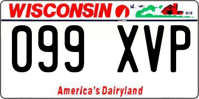 WI license plate 099XVP