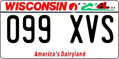 WI license plate 099XVS