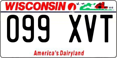 WI license plate 099XVT