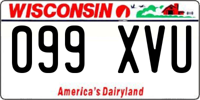 WI license plate 099XVU
