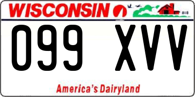 WI license plate 099XVV