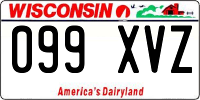 WI license plate 099XVZ