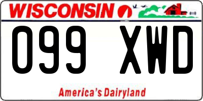 WI license plate 099XWD