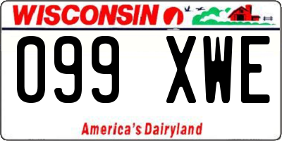 WI license plate 099XWE