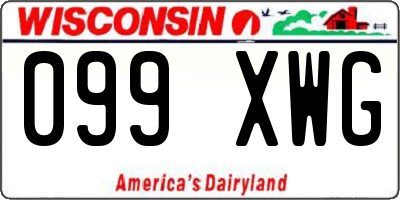 WI license plate 099XWG
