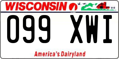 WI license plate 099XWI