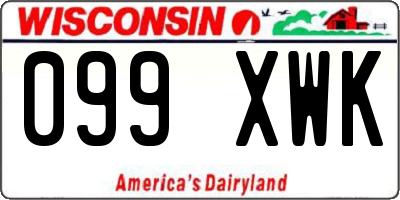 WI license plate 099XWK