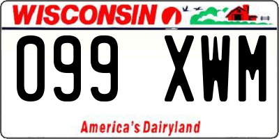 WI license plate 099XWM